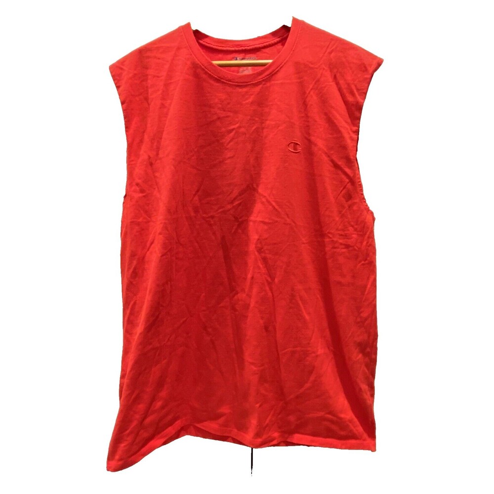 Champion Men's 2XL Red T-shirt Sleeveless Athleisure Workout Embroidered Logo